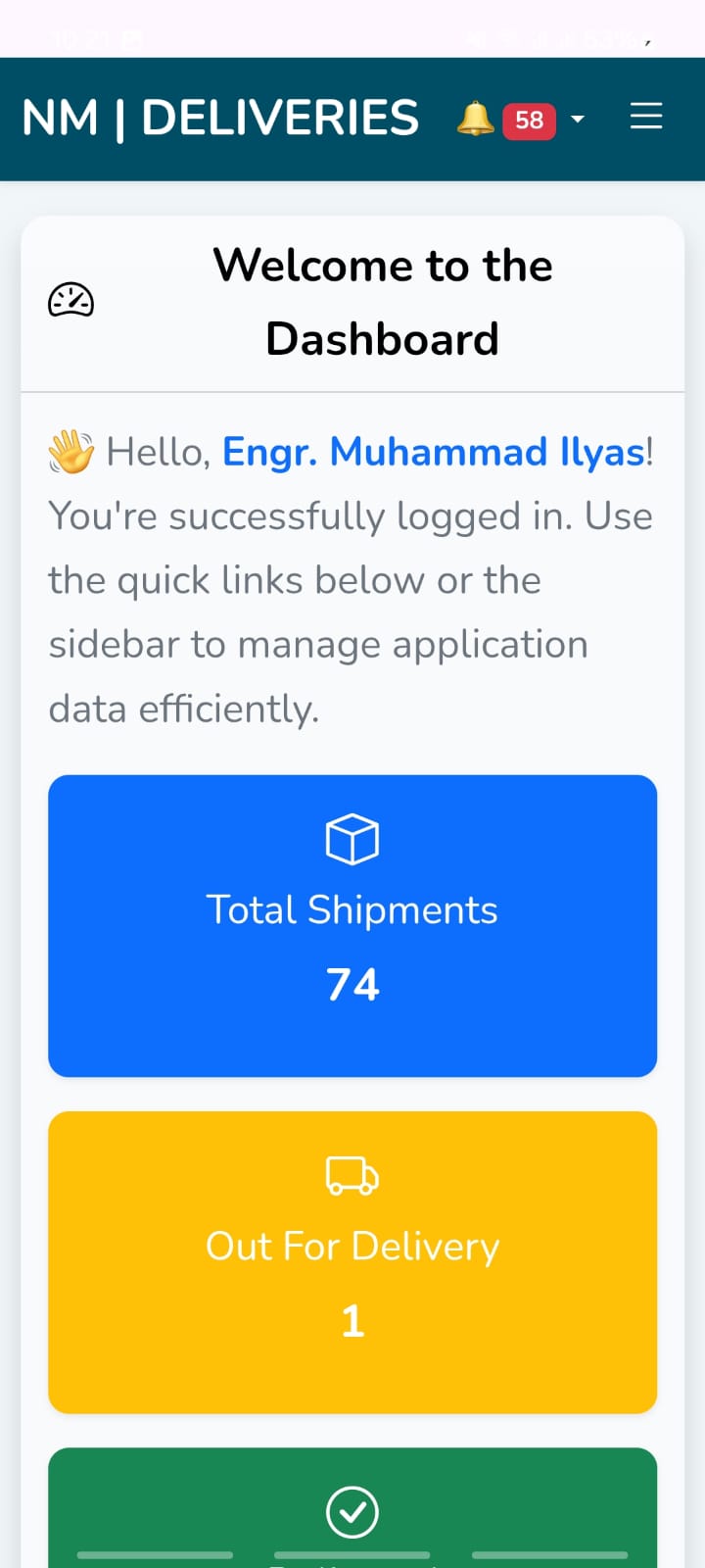 NM Deliveries App Screenshot - Click to view more